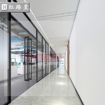 Guangdong office partition double Louver screen sound insulation hollow aluminum alloy tempered glass frosted wall high frosted