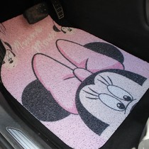 Cute car floor mat Carpet monolithic womens car main driving silk ring foot pad Universal easy-to-clean car mat