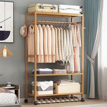 Coat rack shoe rack integrated floor bedroom household multifunctional hanging clothes rack solid wood simple wardrobe strong and durable