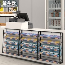 Supermarket snacks small display shelf cashier bar front small shelf chewing gum display rack pharmacy convenience store