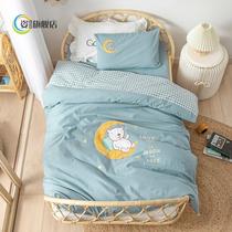 Kindergarten quilt three-piece set pure cotton spring and summer quilt cover nap into the kindergarten special childrens bedding bedding six-piece set