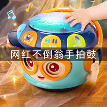 Childrens tumbler hand drum puzzle early education 0-1 year old baby Music 2 beat drum 3-6 months baby toy 5