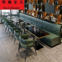 Industrial wind clear bar table and chair combination cafe restaurant bar milk tea shop hamburger snack barbecue restaurant card seat sofa