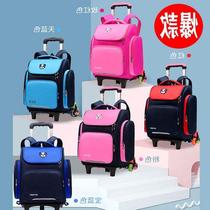 Dr. Jiang tie rod schoolbag Primary School students large capacity 6-12 years old men and women children shoulder bag three or six wheels climbing stairs