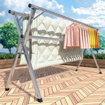 Drying rack balcony floor-to-ceiling folding household indoor drying quilt artifact cool telescopic bedroom pole type Outdoor