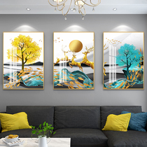 Sofa background wall decorative painting living room triple Crystal porcelain painting modern simple restaurant mural painting Nordic style light luxury hanging painting