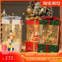 Christmas crystal ball birthday gift for children girls and men and women dream wind lights music box retro snow eight sound