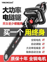 Dongcheng chainsaw household sawing small hand-held logging saw plug-in 220v electric woodworking cutting electricity according to Germany