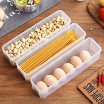 Storage box refrigerator freeze-proof kitchen narrow long strip fruit crisp box plastic seafood drained fish box with lid