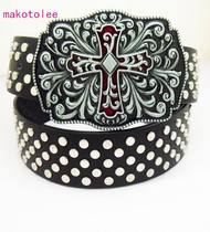 Punk mens belt personality belt hipster belt cross Willow nails Korean casual pants with tacks