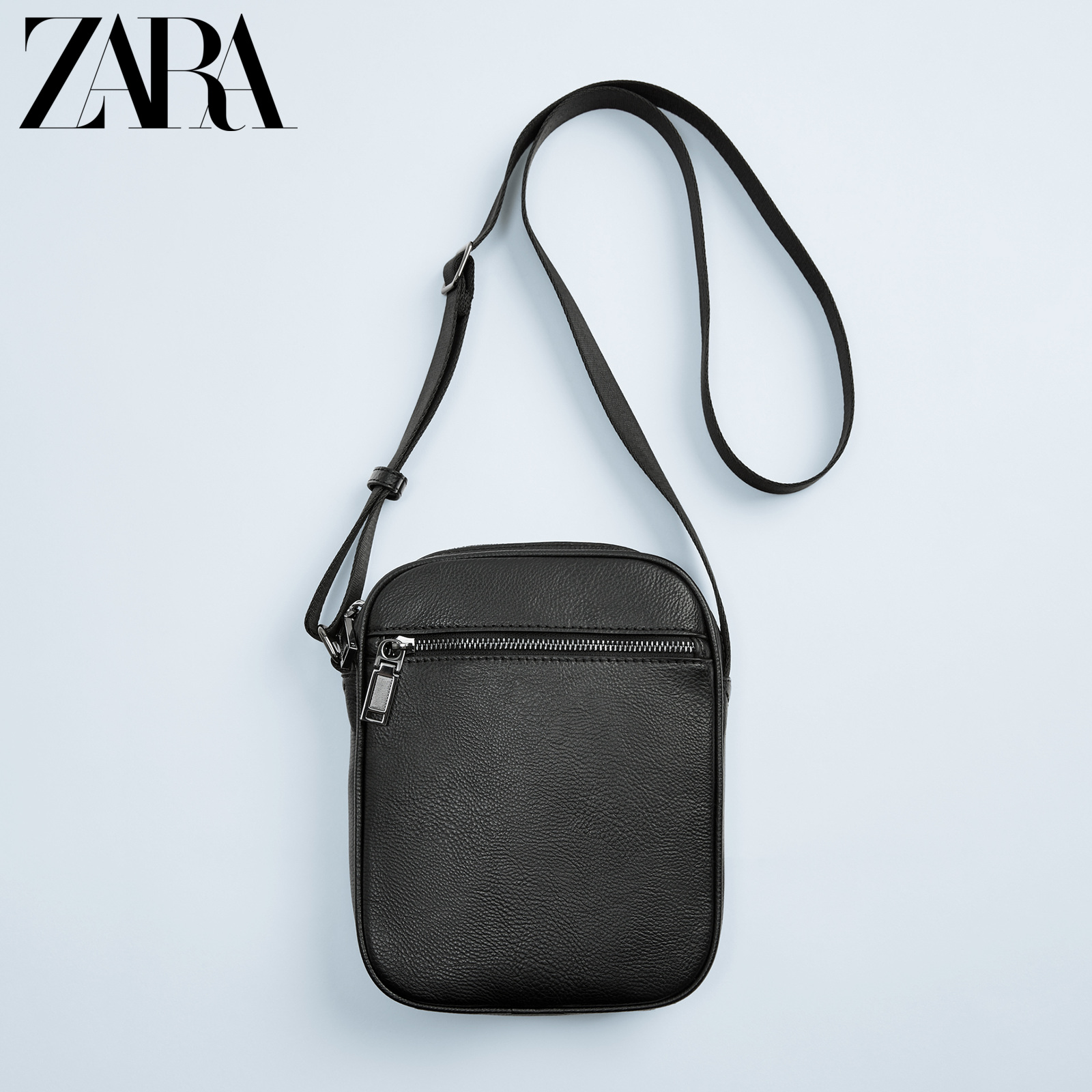 zara 新款 男包 黑色中号腰包斜挎包 13612520040