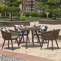 Outdoor Table & Chairs Garden Terrace Rattan Rattan Chair Tea Combo Outdoor Three Sets Creativity Casual Patio Suit Balcony Table And Chairs