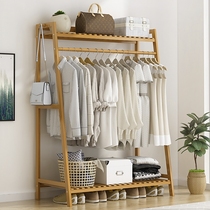 Simple indoor hanghanger network Bedroom floor Living room doorway Home provincial space Solid wood Multi-functional clothes hat rack