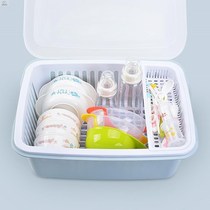 Baby bottle storage box with drying disinfection tableware storage box baby supplement bowl chopsticks spoon bowl cabinet basin dustproof