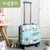 Cute luggage case for boys and girls 18 inch small password box mini luggage case 16 cartoon leather box