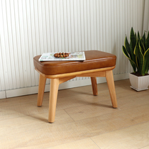 Nordic solid wood shoe-changing stool entrance entrance door porch shoe stool small stool modern simple long strip sofa stool foot pedal
