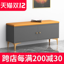 Shoe stool at home door light luxury shoe cabinet bench integrated Net red shoe rack soft bag cushion can be customized to wear shoe stool