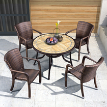Garden tables and chairs Outdoor leisure furniture Outdoor courtyard rattan chairs Rattan chairs Terrace dining tables and chairs Tea lounge chairs