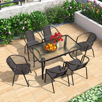 Outdoor table and chair combination Courtyard Outdoor Wrought iron leisure seat Outdoor chair Terrace outdoor dining table Garden dining table and chair