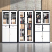 Iron file cabinet Financial Information File Cabinet Office with lock glass door storage locker household bookcase