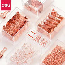 Daili long tail clip set rose gold I-pin document test paper clip clip clip sub-folder large iron ticket holder small office stationery fishtail clip stainless steel butterfly clip