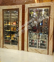 Stainless steel wine cabinet mirror silver hidden dining room red wine display cabinet living room temperature stainless steel wine customization