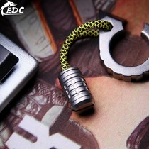 Bit titanium alloy knife drop anti-lost rope hanging drop thread fit hidden rope edc toy equipment anode baking color