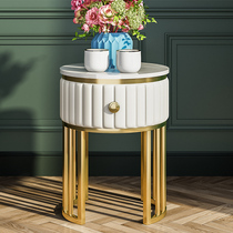 Light luxury side sofa side cabinet modern simple home living room corner few Nordic marble round coffee table table table