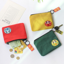 Day Series Zero Wallet Woman Mini South Korea ins2021 Canvas Brief Cute Cartoon Fabric small and small purse
