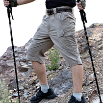 Outdoor IX7 tactical shorts summer quick-drying Capri pants mens special forces camouflage multi-pocket waterproof and breathable shorts