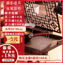Chinese style antique pane photography props shooting background Louver creative light and shadow hollow windows