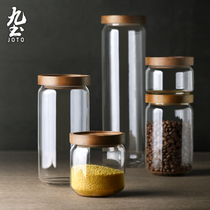 Glass sealed cans coffee storage cans household transparent jars sparkling wine kitchen Japanese snacks storage cans tea cans