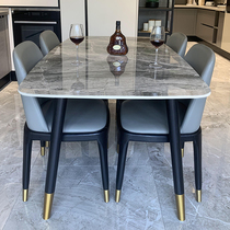 Imported rock board table light luxury Italian marble dining table and chair combination modern simple small family table household