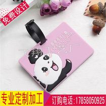 Creative PVC soft glue luggage tag custom cute cartoon Korean luggage listing plastic luggage tag