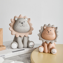 Nordic style personality lion savings piggy bank living room wine cabinet TV cabinet home accessories animal jar ornaments