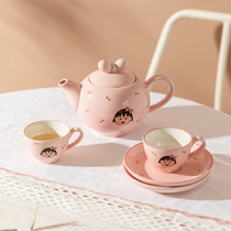 (Modern Housewives & Cherry Pills Co-branded) Ceramic small teapot one person with set home brew tea cute