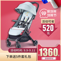 trottine little Prince baby cart safety basket light folding easy can sit and lie baby stroller