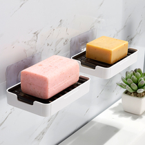 Soap box-free bathroom suction cup wall-mounted rack toilet creative drain soap box soap shelf
