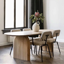 Nordic Silence Wind Design Home Dining Table Minima Solid Wood Bench Rectangular Desk Oval meeting Long table