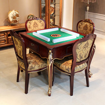 Fully automatic mahjong machine boutique high-grade European household dining table dual-purpose solid wood electric chess table Roville