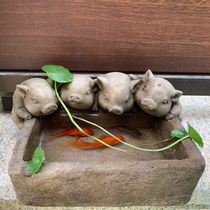 American Countryside Outdoor Balcony Villa Retro Resin Creativity Small Pig Flower Pots Pendulum courtyard Garden Living room