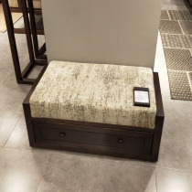 New Chinese solid wood shoe stool sofa stool storage stool walnut color living room small stool custom bedroom stool furniture