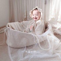 INS wind baby hand basket sleeping basket newborn hand basket car portable out basket baby small cradle bed