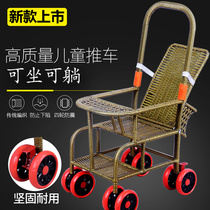 Baby Bamboo Rattan Trolley Super Light Portable Baby Bamboo Chtrolley Universal Wheels Children Imitation Rattan Chiche Cart Dining Chair Summer