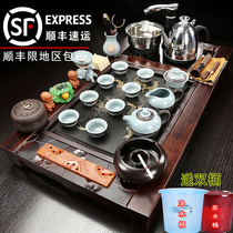 Complete set of tea set tea tray set home living room automatic water Integrated Solid Wood kung fu tea table simple tea cup