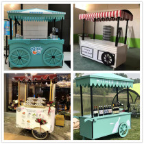Wooden stalls selling snack carts freezers mobile stalls out-of-town push carts fairs carts