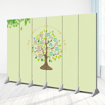 Screen partition training class classroom kindergarten childrens room school psychological counseling room Mobile simple double-sided folding screen