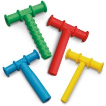 American red T-shaped teether bite stick Childrens oral muscle trainer tool Speech rehabilitation Autistic vocal mandible