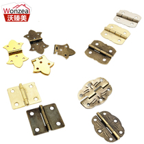 Hinge imitation ancient wooden case hinge Qinggu gold color 90 degrees 180 degrees flat open small synthetic wood Wooden Box Five Gold Accessories