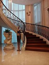  Dongguan solid wood stair handrail guardrail household simple new Chinese style modern indoor villa rotating stair package installation